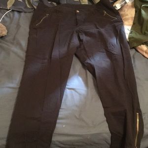 Black pants with zippers